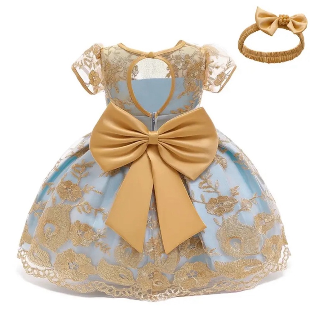 Dress size 9 months baby girl 9-12 months months blue wedding special occasion